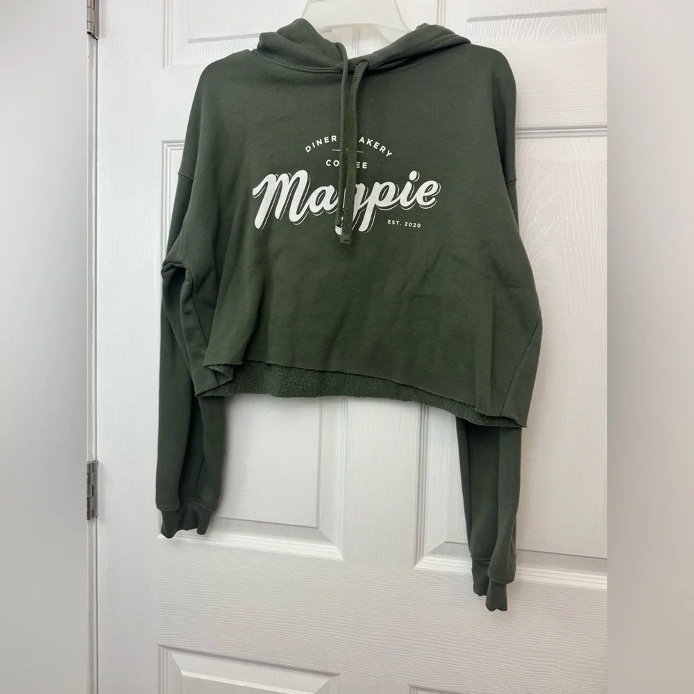 Bella Canvas Olive Green Women's Cropped Hoodie - Picture 2 of 4